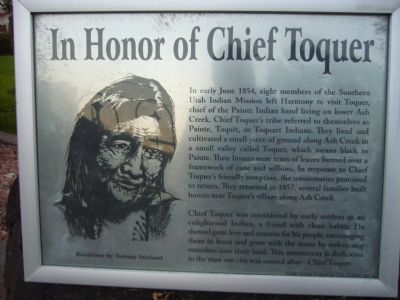 In Honor of Chief Toquer Marker image. Click for full size.