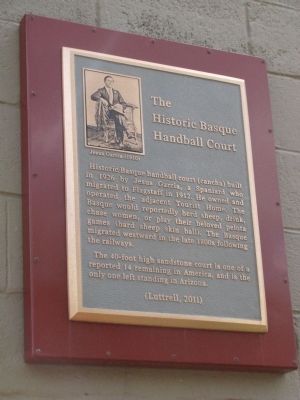 The Historic Basque Handball Court Marker image. Click for full size.