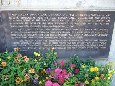The Founding of Southern Utah University Marker. Click for full size. The Founding of Southern Utah University Marker image. Click for full size.