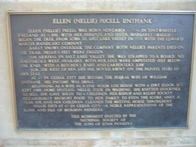 Ellen (Nellie) Purcell Unthank Marker. Click for full size. Ellen (Nellie) Purcell Unthank Marker image. Click for full size.