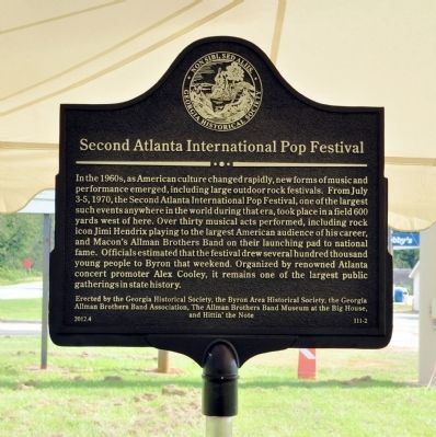 Second Atlanta International Pop Festival Marker image. Click for full size.