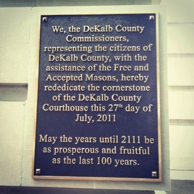 DeKalb County Courthouse Marker on Rededicate The Cornerstone image. Click for full size.