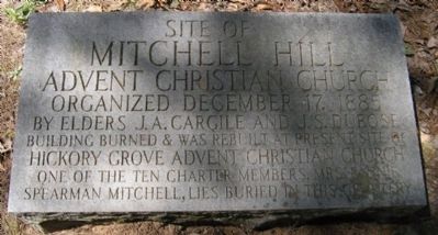 Mitchell HIll Advent Christian Chruch Marker. Click for full size. Mitchell HIll Advent Christian Chruch Marker image. Click for full size.