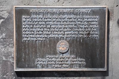 Irrigation in Orange County Marker image. Click for full size.