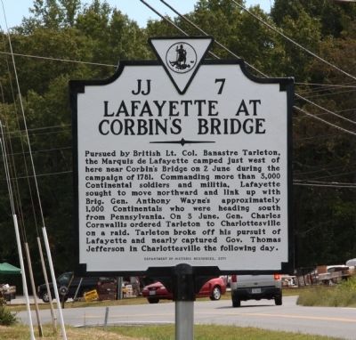 Lafayette at Corbins Bridge Marker image. Click for full size.