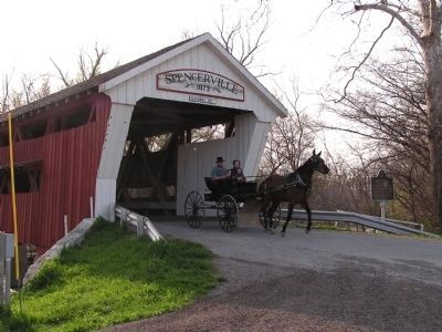 Spencerville Covered Bridge Horse Traffic image. Click for full size.