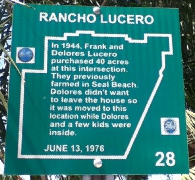 Rancho Lucero Marker image. Click for full size.