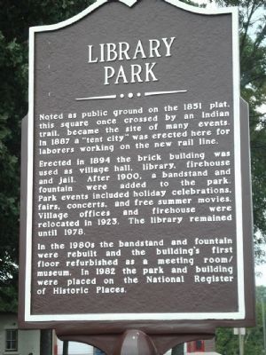 Library Park Marker image. Click for full size.