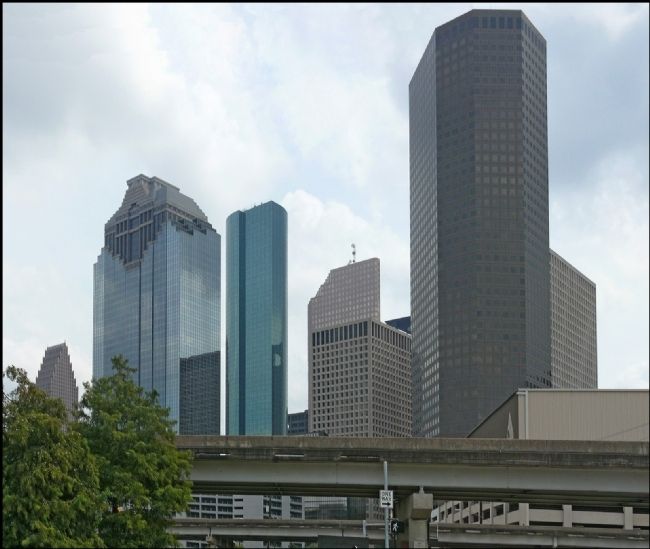 Houston Skyline as seen from Origins of Freedman's Town Marker image. Click for full size.