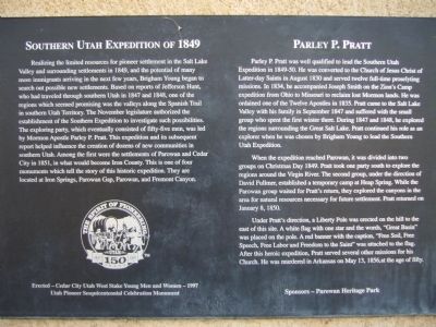 Southern Utah Expedition of 1849 Marker image. Click for full size.