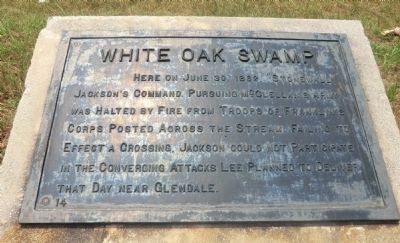 White Oak Swamp Marker image. Click for full size.