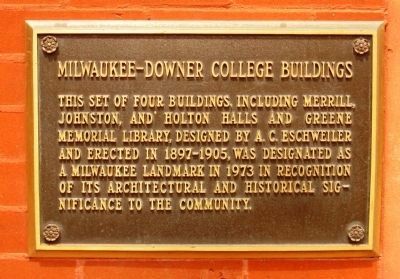 Milwaukee-Downer College Marker image. Click for full size.