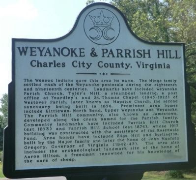 Wryanoke & Parrish Hill Marker image. Click for full size.