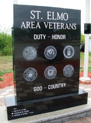 St. Elmo Area Veterans Memorial (front) image. Click for full size.