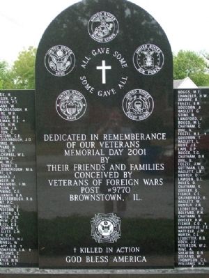Brownstown Area Veterans Memorial. Click for full size. Brownstown Area Veterans Memorial image. Click for full size.