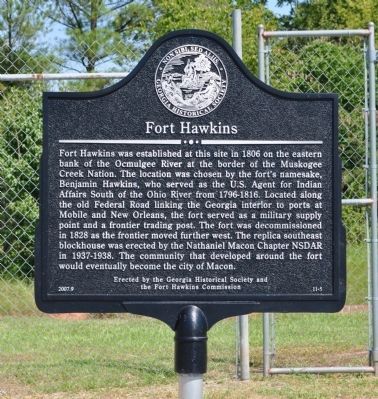 Fort Hawkins Marker image. Click for full size.