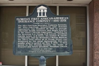 Florida's First African-American Insurance Company--1901-2001 Marker image. Click for full size.