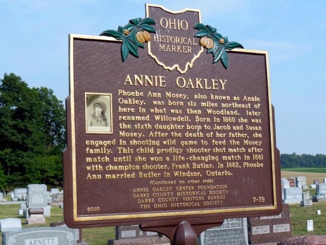 Annie Oakley Marker (front) image. Click for full size.
