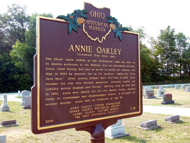 Annie Oakley Marker (back) image. Click for full size.