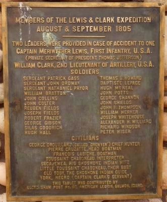 Members of the Lewis & Clark Expedition (Second Marker) image. Click for full size.