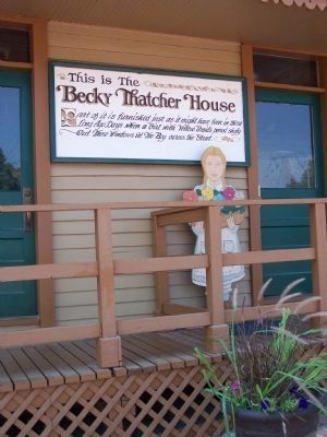 On the porch of the Becky Thatcher Home image. Click for full size.