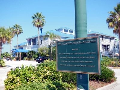 Port Canaveral Historic Milestones Marker (Military) image. Click for full size.