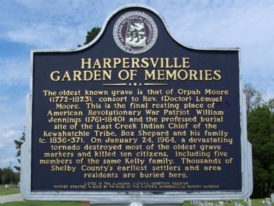 Harpersville Garden of Memories Marker image. Click for full size.