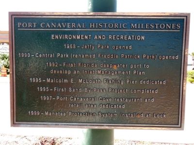 Port Canaveral Historic Milestones image. Click for full size.