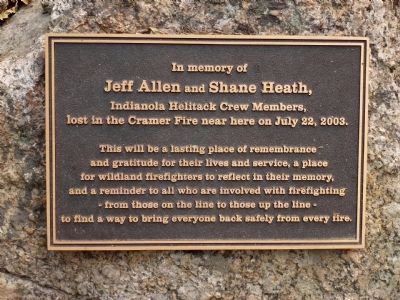 In memory of Jeff Allen and Shane Heath Marker image. Click for full size.