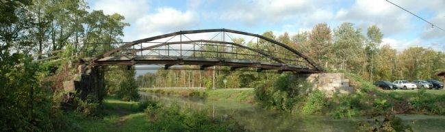 Whipple Iron Truss Bridge Spanning the Erie Canal, Vischer Ferry Preserve image. Click for full size.