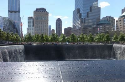 9/11 Memorial Pool on the site of "WTC 1", the <i>North Tower</i> image. Click for full size.