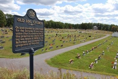 Old Log Church Marker. Click for full size. Old Log Church Marker image. Click for full size.