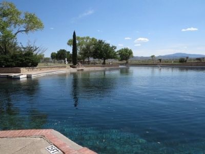 View of springs with foothills of Davis Mountains in distance image. Click for full size.