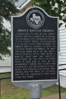 Abbott Baptist Church Marker image. Click for full size.
