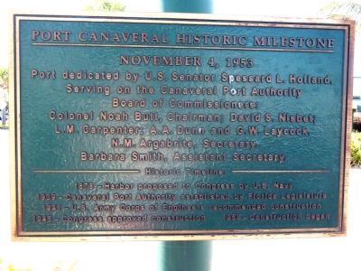 Port Canaveral Historic Milestones image. Click for full size.
