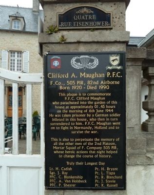Clifford A. Maughan P.F.C. Marker image. Click for full size.