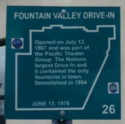 Fountain Valley Drive-In Marker image. Click for full size.