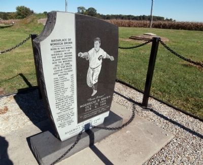 Birthplace of Mordecai Brown Marker. Click for full size. Birthplace of Mordecai Brown Marker image. Click for full size.