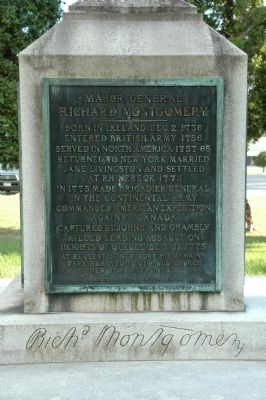 Major General Richard Montgomery Marker image. Click for full size.