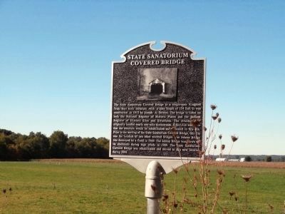 Obverse Side - - State Sanatorium Covered Bridge Marker image. Click for full size.
