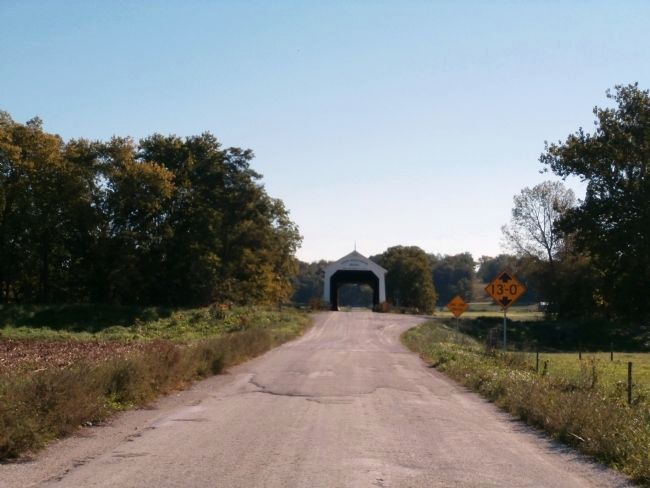 Looking East - - State Sanatorium Covered Bridge Marker image. Click for full size.