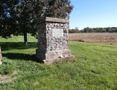 Wide View - - First Church Built in Parke County Indiana Marker image. Click for full size.
