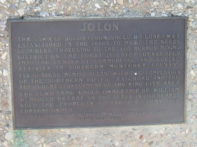 Jolon Marker image. Click for full size.