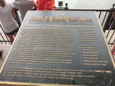 Exodus 1947: "The ship That Launched a Nation" Marker image. Click for full size.