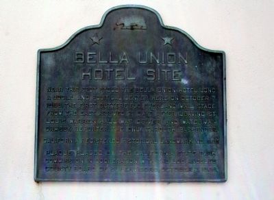 Bella Union Hotel Site Marker image. Click for full size.