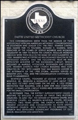 Faith United Methodist Church Marker image. Click for full size.