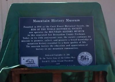 Mountain History Museum Marker image. Click for full size.