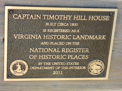 Captain Timothy Hill House Marker image. Click for full size.