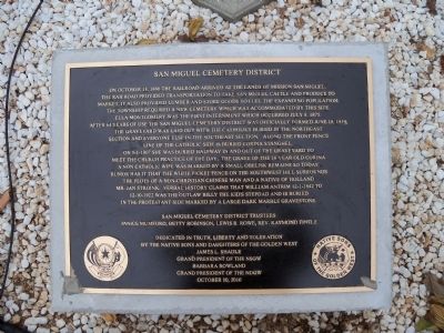 San Miguel Cemetery District Marker image. Click for full size.