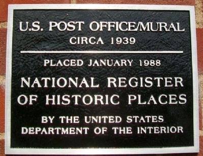 U.S. Post Office / Mural NRHP Marker image. Click for full size.